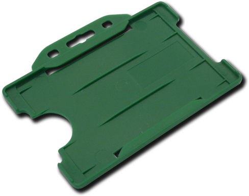 Green Open Face 'bulldog' Single Sided Rigid Badge - Idm Open Face Rigid Badge Holder - Pack (500x500), Png Download