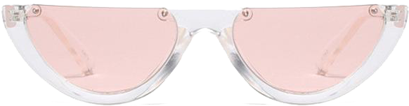 Hot Flat Top Semilunar Semi Rimless Street Snap Sunglasses (640x640), Png Download