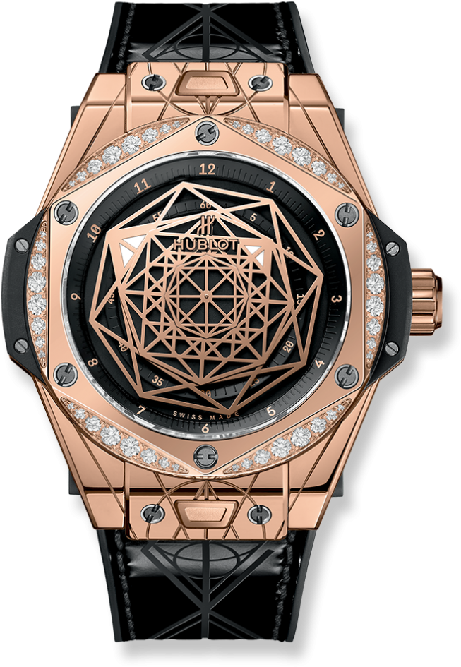 Big Bang Sang Bleu King Gold Diamonds - Hublot Sang Bleu 39mm (1000x1000), Png Download