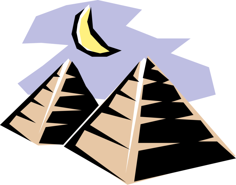 Vector Illustration Of Ancient Egyptian Pyramid Of - Vector Graphics (895x700), Png Download