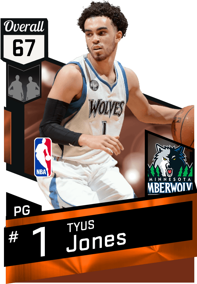 Mtdb Nba 2k17 - Tyus Jones 2k17 (651x941), Png Download