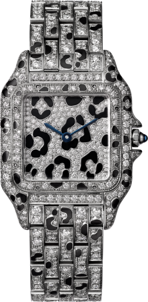 Panthère De Cartier Watchmedium Model, White Gold, - Cartier Panthere (503x1024), Png Download