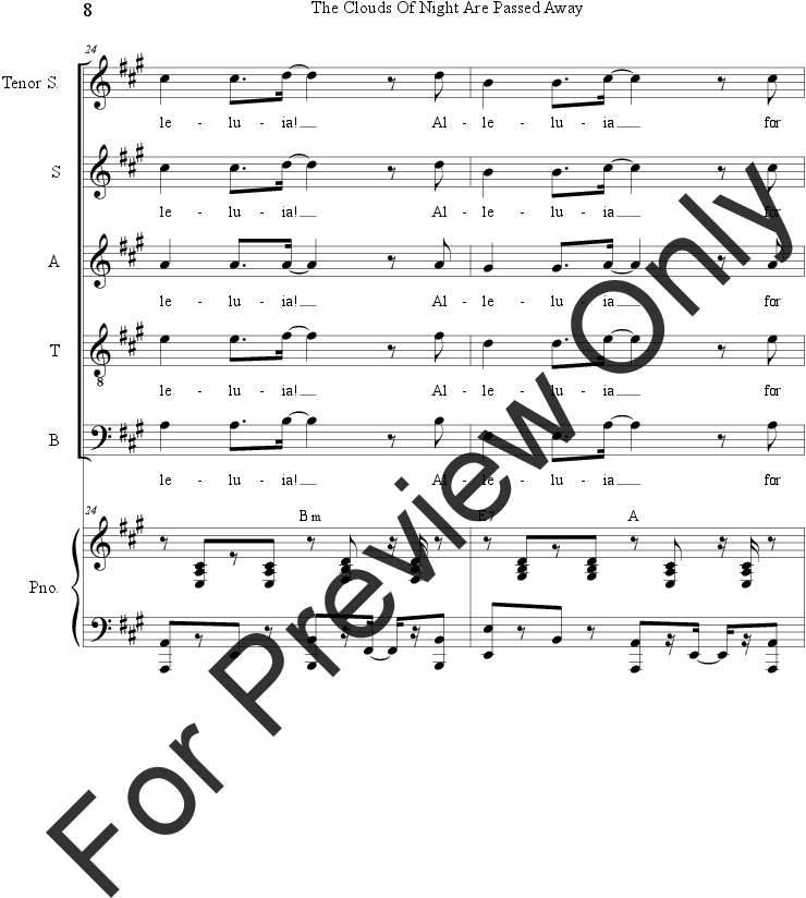 The Clouds Of Night Are Passed Away Thumbnail - Abandoned Funhouse Sheet Music (816x1056), Png Download