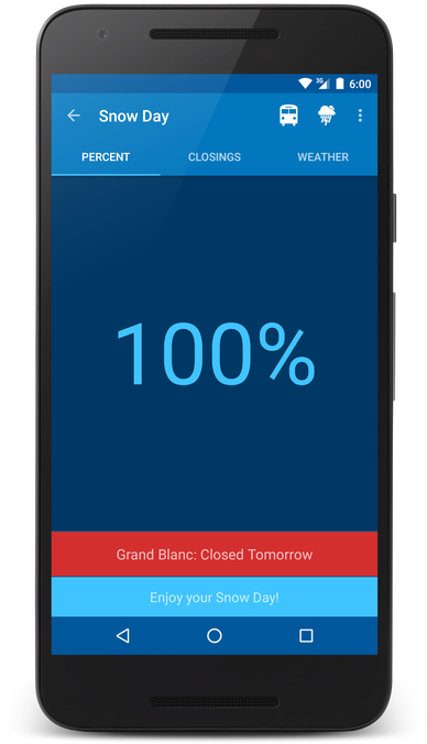 Grand Blanc Snow Day - Smartphone (466x800), Png Download