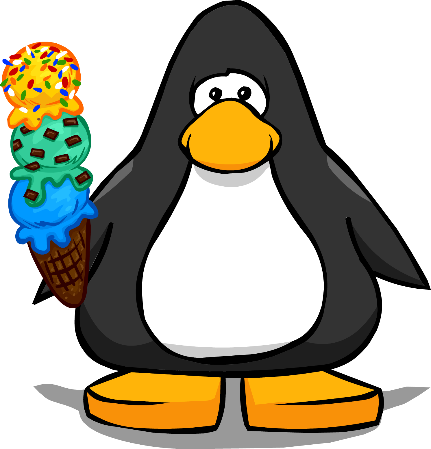 Ice Cream Cone Pc - Club Penguin Penguin (1491x1554), Png Download