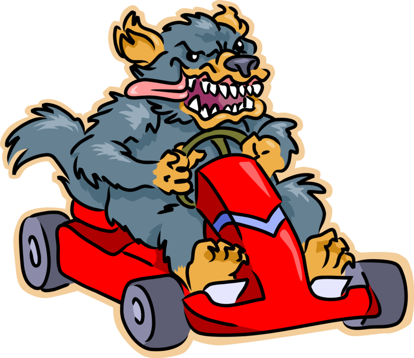Vector Illustration Of Go Kart Loving Tasmanian Devil - Go Kart Clipart (809x700), Png Download