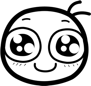 Perytail's Cute Sticker Messages Sticker-3 - Cute Sticker Png Black And White (408x408), Png Download
