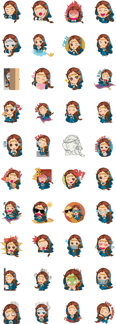 Cute Arabian Princess Sticker Pack - Final Fantasy Xiv Line 公式 スタンプ 第 2 弾 (420x1121), Png Download