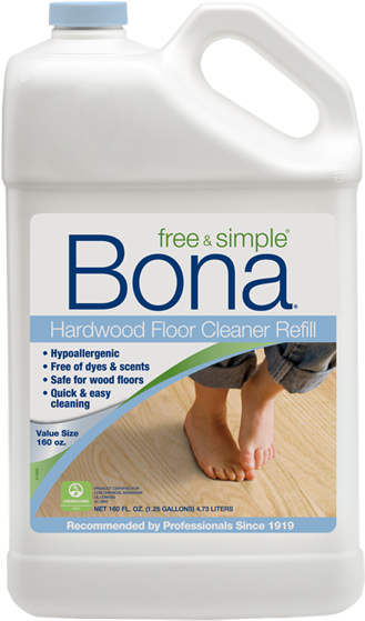 Hardwood Cleaner Refill - Bona 160oz Free & Simple Hardwood Floor Cleaner (600x600), Png Download