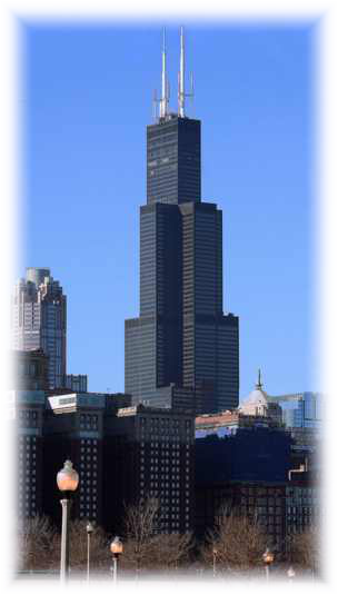 Sears Tower) Is A 108 Story, 1,451 Foot (442 M) Skyscraper - Willis Tower (304x535), Png Download