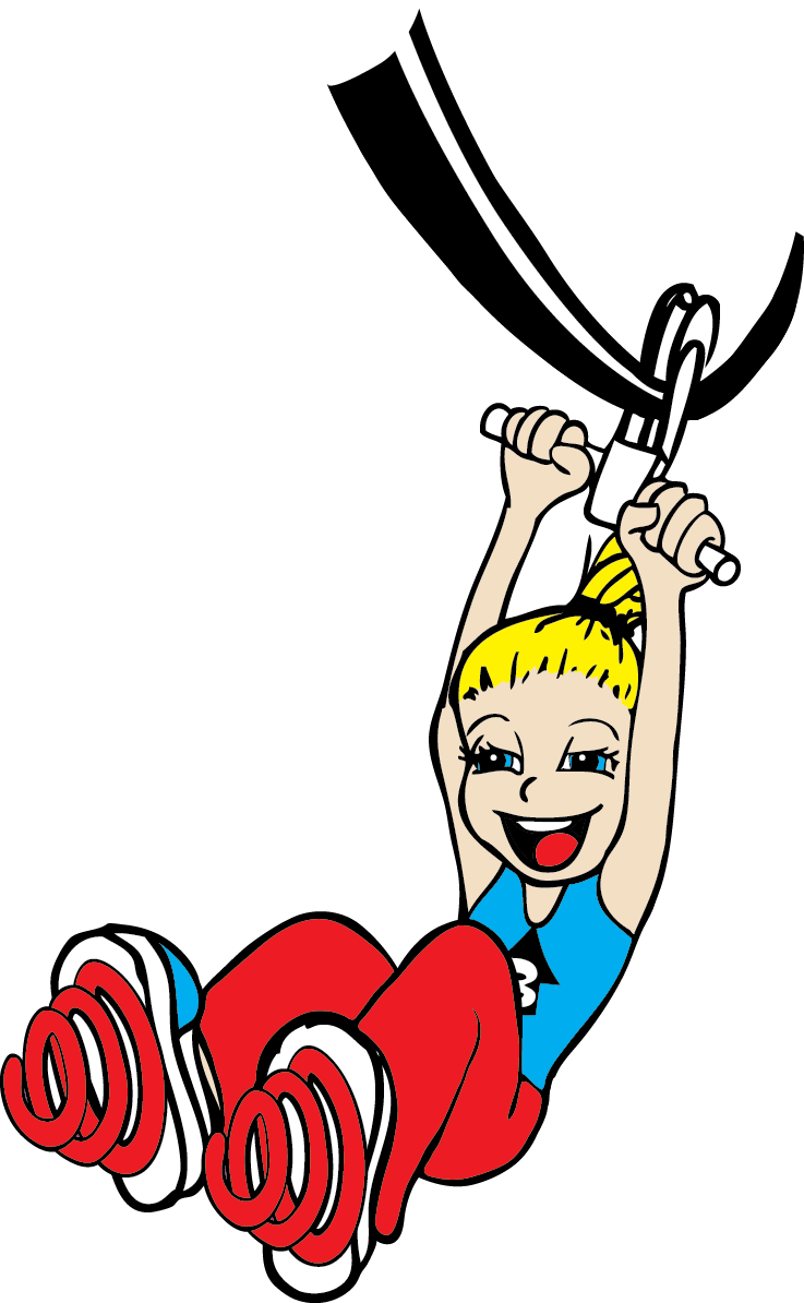 Girl Zipline - Bounce Academy Gymnastics (737x1194), Png Download