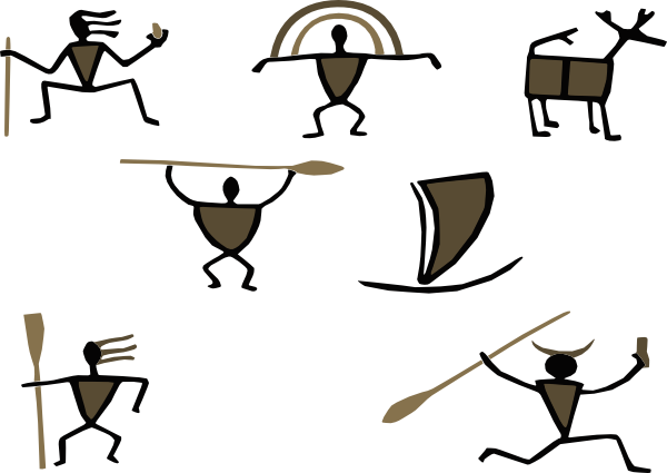 Small - Caveman Drawings Clip Art (600x425), Png Download