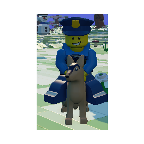 Policeman Riding A Dog - Dog (480x480), Png Download