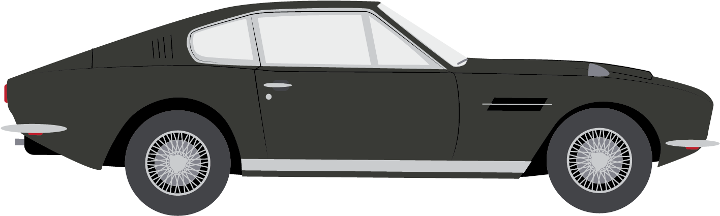 1968 Aston Martin Dbs - Secret Agent Car Png (1458x539), Png Download