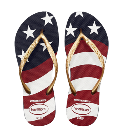 Slim Wavy Usa Flag Sandals - Chinelo Havaianas Estados Unidos (500x500), Png Download