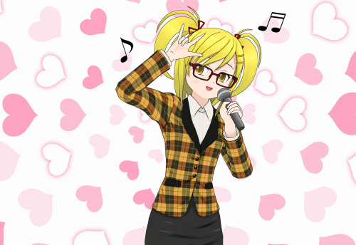 Sing,moe,woman - Anime (500x344), Png Download