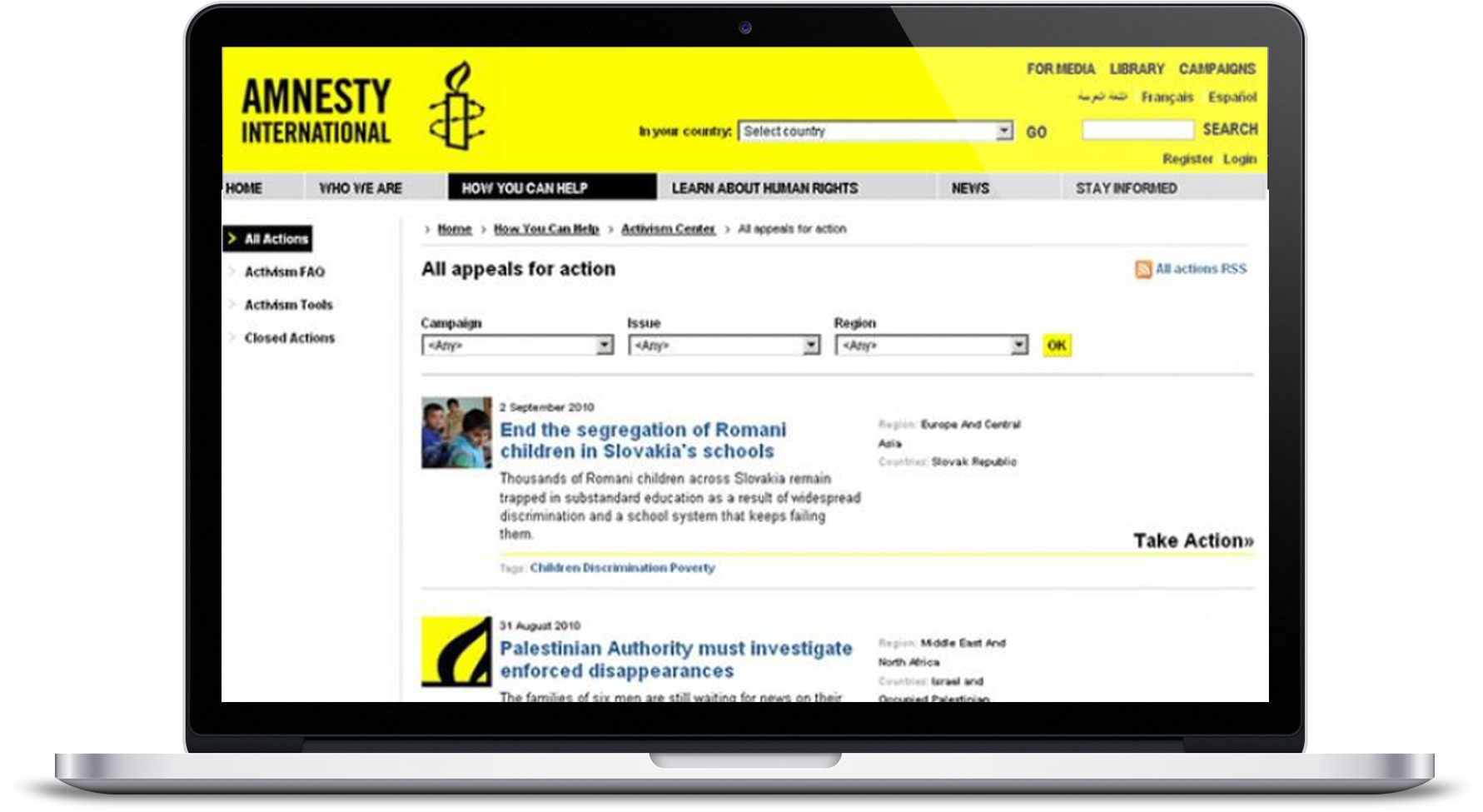 Amnesty Home - Web Design (2200x1600), Png Download