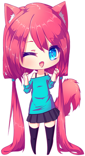 Pin By Change Is For The Weak On Anime - Anime Chibi Girl Neko (275x506), Png Download