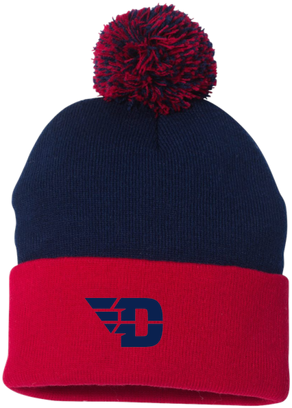 Red/navy Beanie - Bentley Sp15 Sportsman Pom Pom Knit Cap (432x600), Png Download