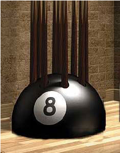 Stunning 8 Ball Cue Stand & Rack, The Original Holds - 9 Cue Floor Stand, Eight Ball By Clubking Ltd (500x300), Png Download