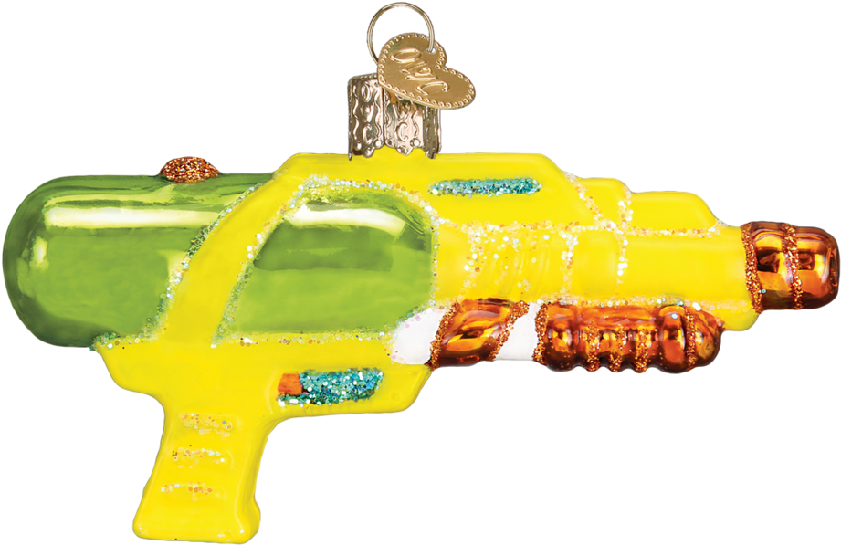Squirt Gun Ornament - Old World Christmas Pacific Blue Tang Glass Ornament (1024x1024), Png Download
