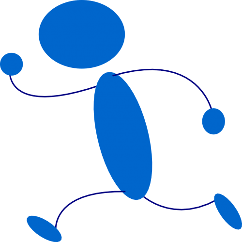 Stick - Running Clip Art (500x499), Png Download