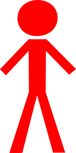 Cop Clipart Stick Figure - Red Stick Figure Clip Art (300x598), Png Download