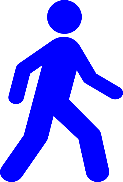 Walking Man Blue Clip Art - Walking Icon Png Blue (402x592), Png Download