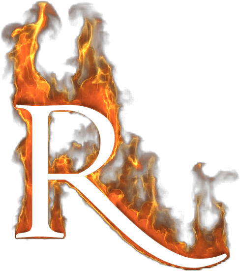 Devil Font - Letter R Flame Png (595x595), Png Download