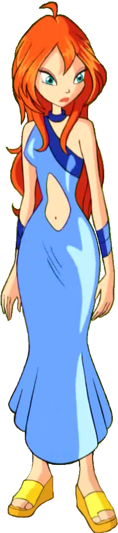 Bloom 1 Blue Dress - Winx Club Bloom 1 (283x1056), Png Download