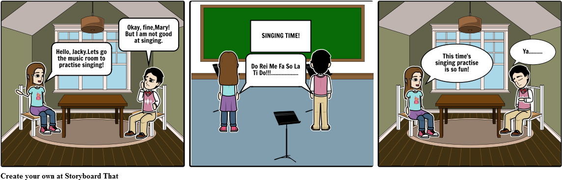 Singing Time - Storyboard (1164x385), Png Download