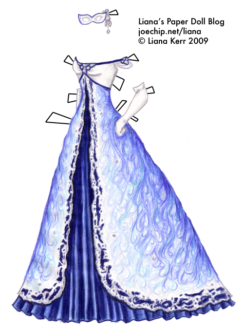 Click For Larger Version - Masquerade Gowns Blue And Gold (499x678), Png Download