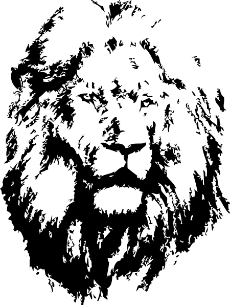 Black Lion Clip Art (450x596), Png Download