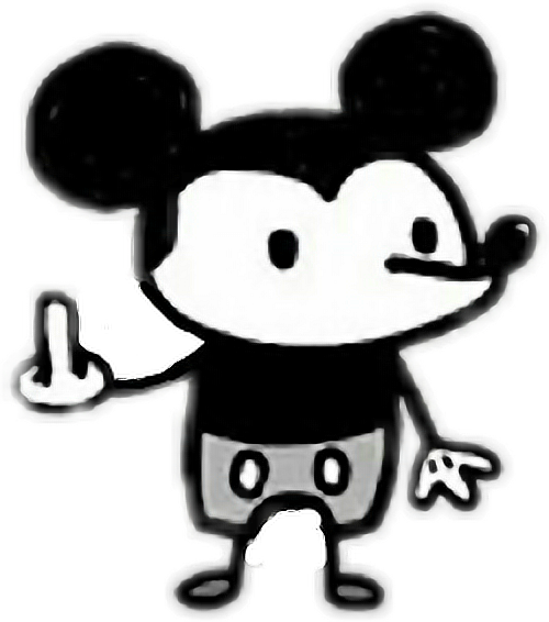 Mickey Mickeymouse Fuckoff Middlefinger Drawing Popular - Cute Quote Wallpaper Iphone (500x566), Png Download