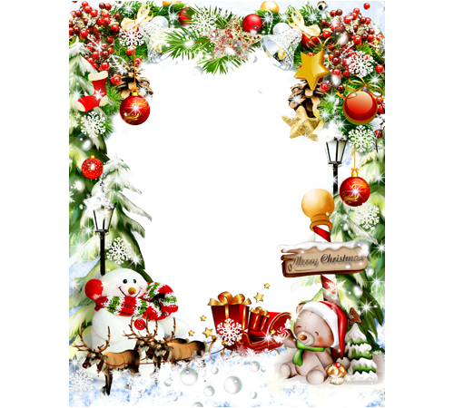 Christmas Frames, Christmas Wreaths, Merry Christmas, - Merry Christmas Frame Photoshop (500x450), Png Download