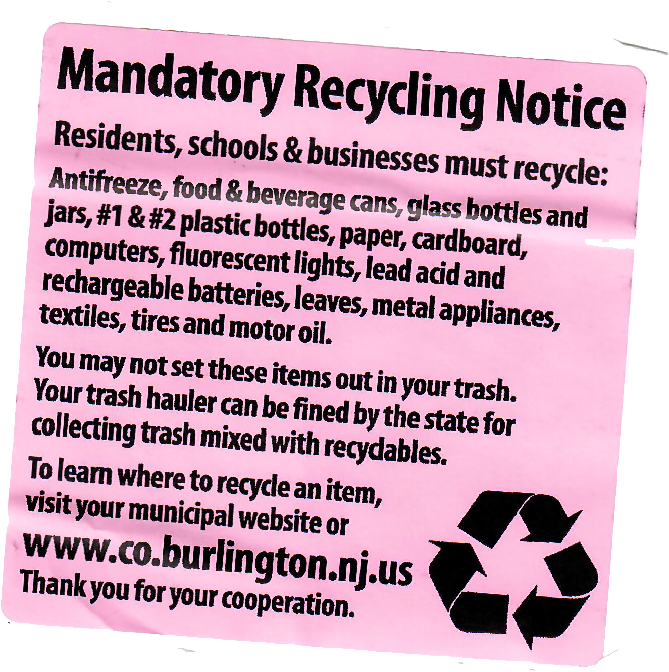 Mandatory Recycling Service - Recycling (1387x1419), Png Download