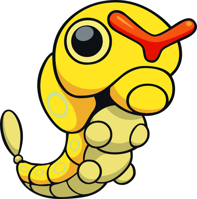 The Mystical Golden Caterpie - Shiny Caterpie (761x768), Png Download