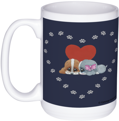 Puppy Love 15oz Mug - Beer Stein (480x439), Png Download