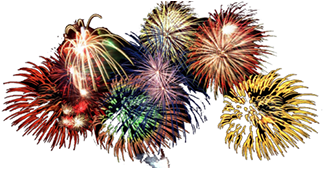 Biggest New Years Eve Party On The Beach - Fireworks (406x306), Png Download