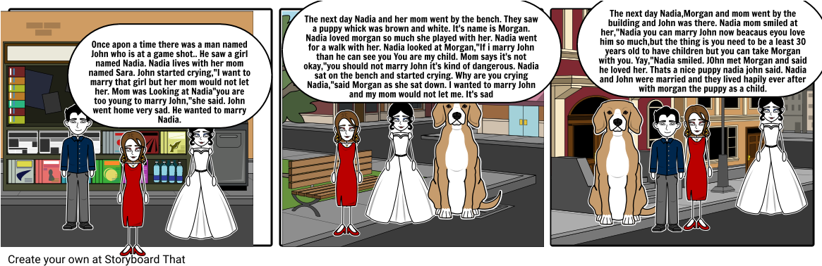Nadia And The Puppy - Cartoon (1164x385), Png Download