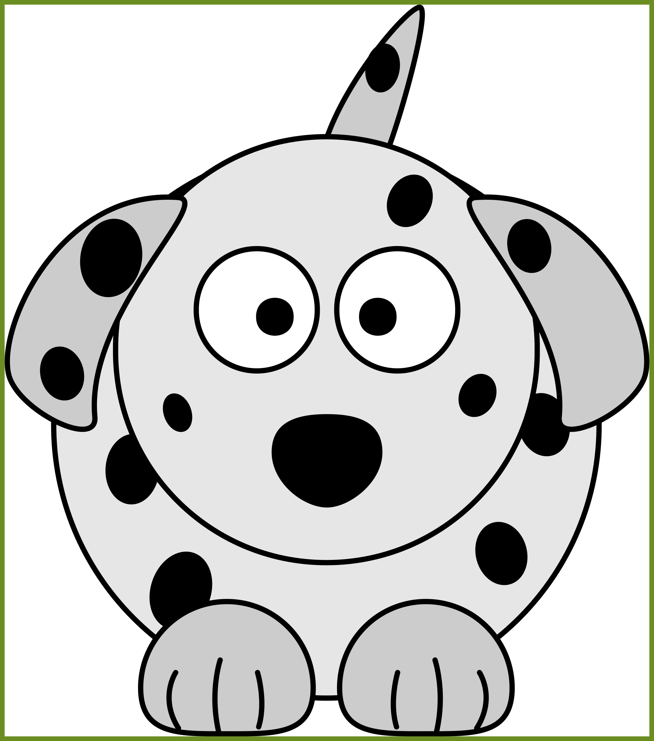Appealing Cartoon Retro Dog Howling Clipart Illustration - Dalmatian Dog Clipart (2146x2430), Png Download