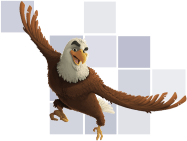 Bald Eagle Character Flying - Bald Eagle (396x306), Png Download
