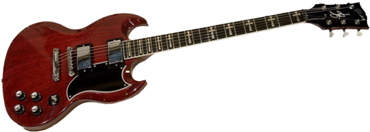 Gibson Custom Shop Sg Tony Iommi Signatured - Tony Iommi First Guitar (595x284), Png Download