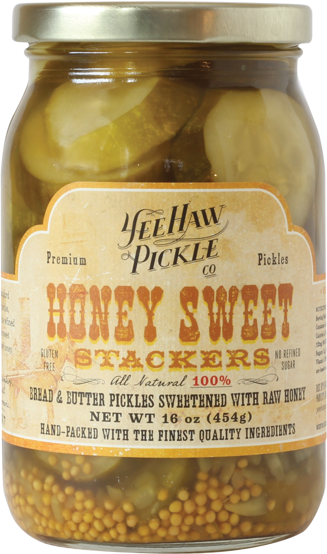 Bread & Butter Style Pickles - Yeehaw Pickle Co. Stacker Pickles Sweetened With Honey (800x1233), Png Download