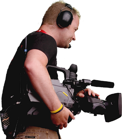 Film & Tv Location Services - Man With Tv Camera (407x462), Png Download