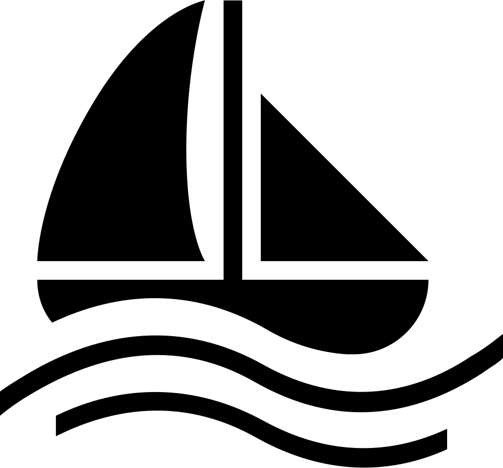 Sailing Boat Black Symbol - Sailing Boat Symbol (980x912), Png Download