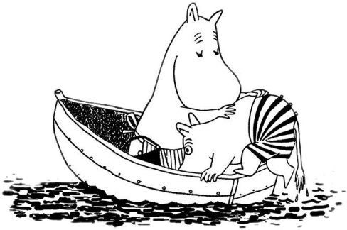 Moomins In Boat - Boat (1080x360), Png Download