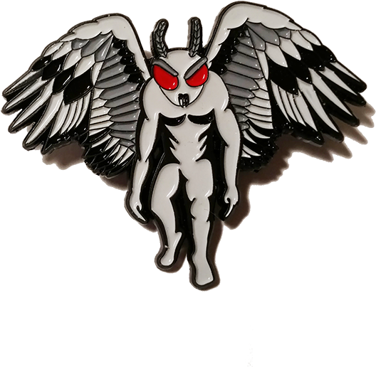 Mothman Pin Front Resized - Cartoon (620x600), Png Download