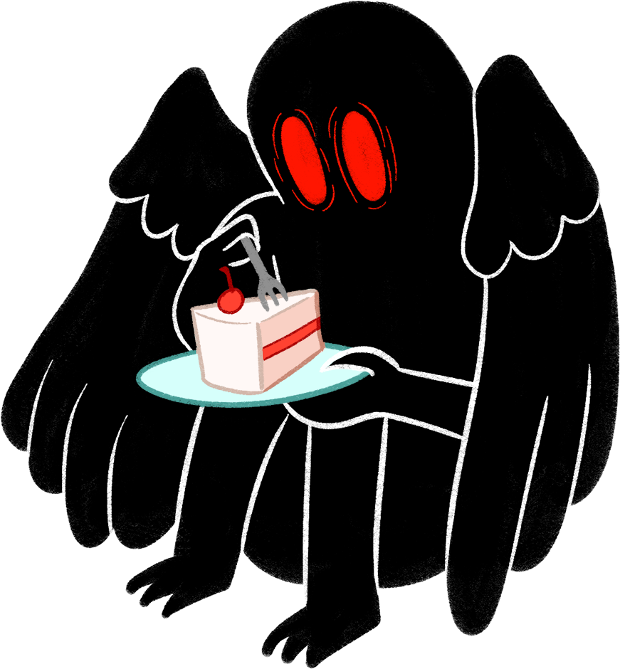 Sticker Mothman - Portable Network Graphics (886x955), Png Download