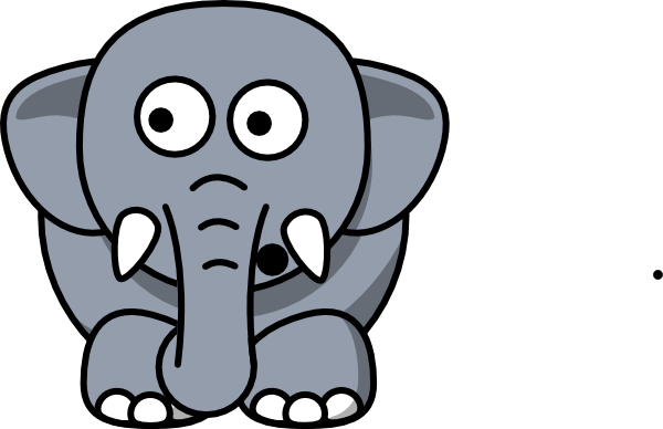 Suprised Elephant Clip Art At Clker - Cartoon Elephant (600x388), Png Download